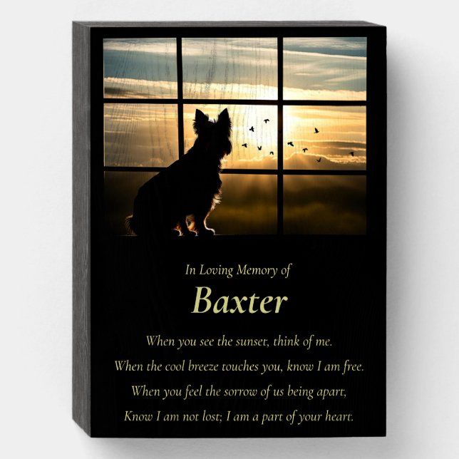 Dog in Window Custom  Wooden Box Sign (Front Vertical)