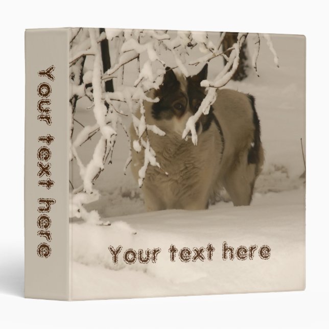 Dog in winter 3 ring binder (Front/Spine)