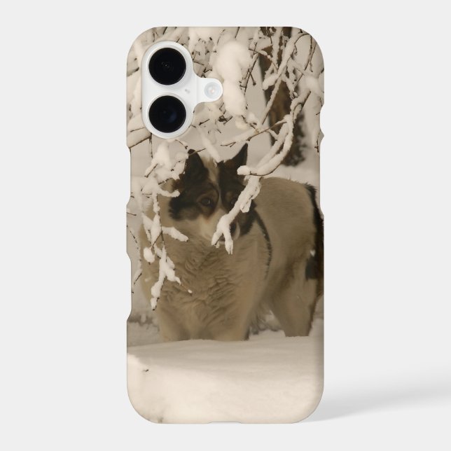 Dog in winter iphone case (Back)