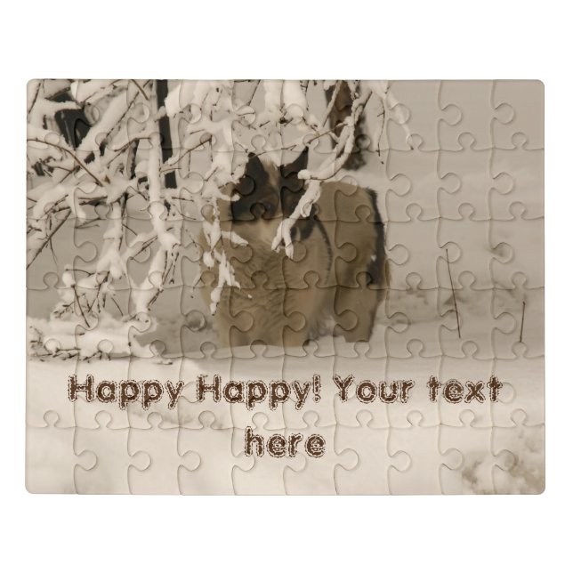 Dog in winter jigsaw puzzle (Puzzle Horizontal)