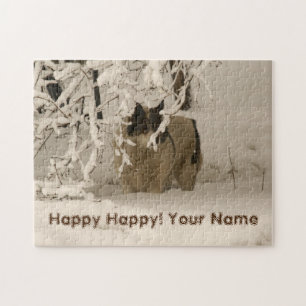 Dog in winter jigsaw puzzle