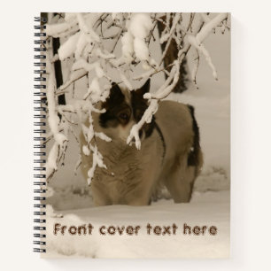 Dog in winter notebook