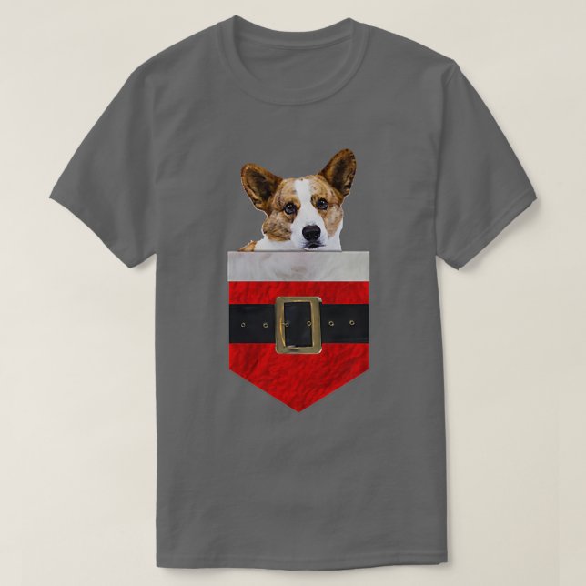 Dog In Your Pocket Santa Cardigan Welsh Corgi-865 T-Shirt (Design Front)