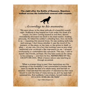 Dog Inspires Napoleon After the Battle of Bassano Poster