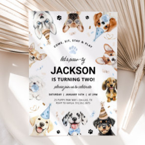 DOG Invitation, Boy Puppy Dog Birthday Invitation