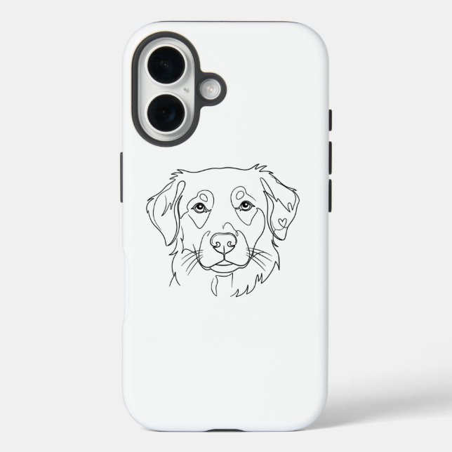 Dog iPhone 16 Case - Modern Minimalist Design (Back)