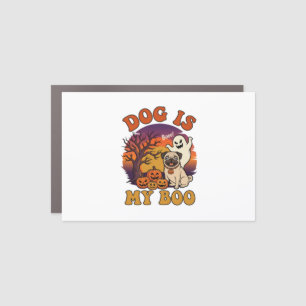 Dog Is Boo Halloween Pug Ghost Pumpkins_1 Car Magnet