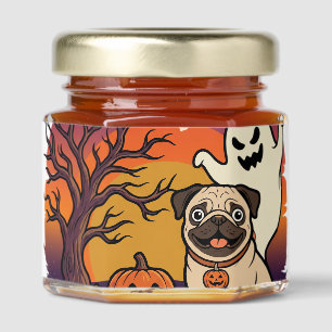 Dog Is Boo Halloween Pug Ghost Pumpkins_1 Honey Jar Favors