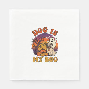 Dog Is Boo Halloween Pug Ghost Pumpkins_1 Napkins