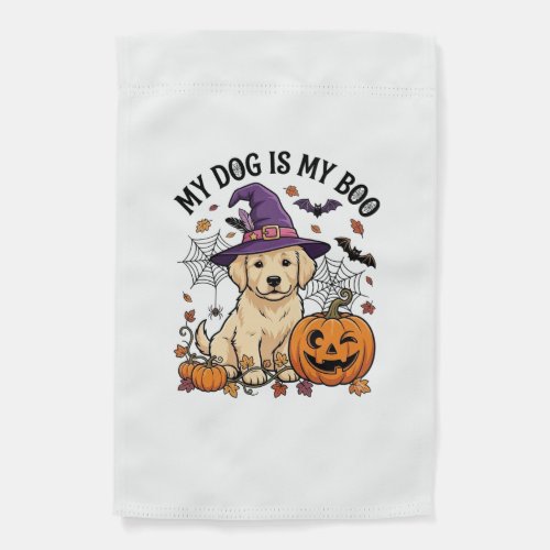 Dog Is Boo Halloween Witch Puppy Pumpkin_1 Garden Flag