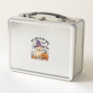 Dog Is Boo Halloween Witch Puppy Pumpkin_1 Metal Lunch Box