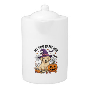 Dog Is Boo Halloween Witch Puppy Pumpkin_1 Teapot