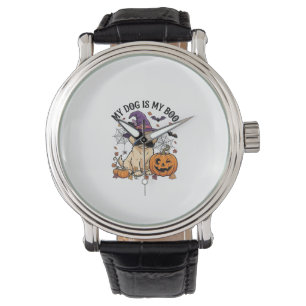 Dog Is Boo Halloween Witch Puppy Pumpkin_1 Watch