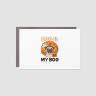 Dog Is Boo Pug Halloween Ghost Pumpkin Car Magnet