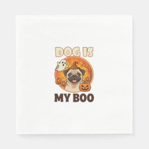 Dog Is Boo Pug Halloween Ghost Pumpkin Napkins
