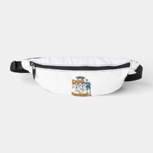 Dog Is Doorbell Barking White Blue_1 Fanny Pack