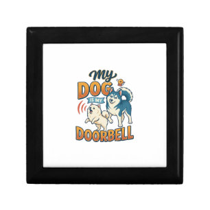 Dog Is Doorbell Barking White Blue_1 Gift Box