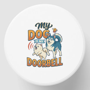 Dog Is Doorbell Barking White Blue_1 Mini Candle Favors