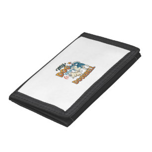 Dog Is Doorbell Barking White Blue_1 Trifold Wallet