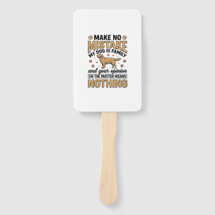 Dog Is Family Vintage Retriever Typography Design_ Hand Fan