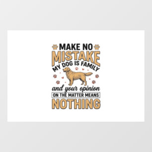 Dog Is Family Vintage Retriever Typography Design_ Window Cling