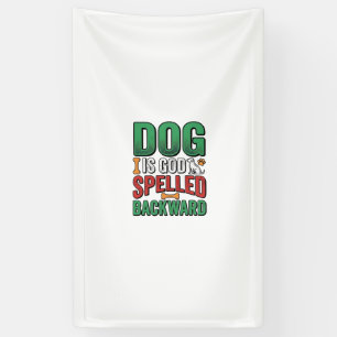 Dog Is God Spelled Backward Vintage Pet Lover Desi Banner
