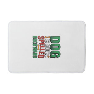 Dog Is God Spelled Backward Vintage Pet Lover Desi Bath Mat
