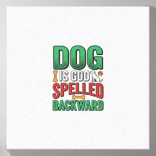 Dog Is God Spelled Backward Vintage Pet Lover Desi Canvas Photo Tile