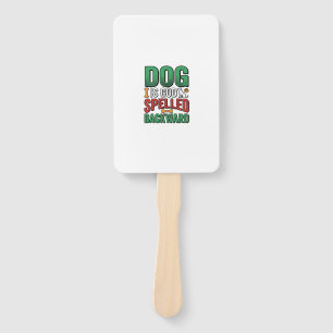 Dog Is God Spelled Backward Vintage Pet Lover Desi Hand Fan