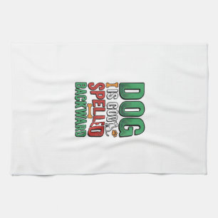 Dog Is God Spelled Backward Vintage Pet Lover Desi Kitchen Towel
