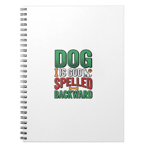 Dog Is God Spelled Backward Vintage Pet Lover Desi Notebook