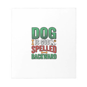 Dog Is God Spelled Backward Vintage Pet Lover Desi Notepad