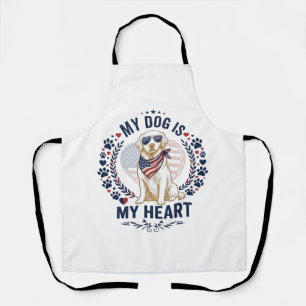 Dog Is Heart American Flag Sunglasses_1 Apron