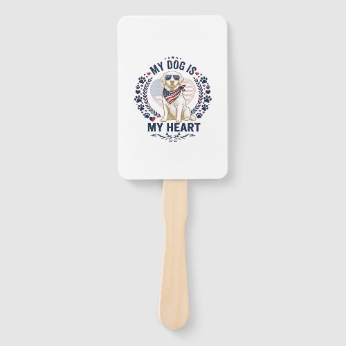 Dog Is Heart American Flag Sunglasses_1 Hand Fan