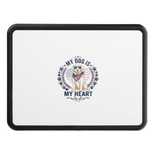 Dog Is Heart American Flag Sunglasses_1 Hitch Cover