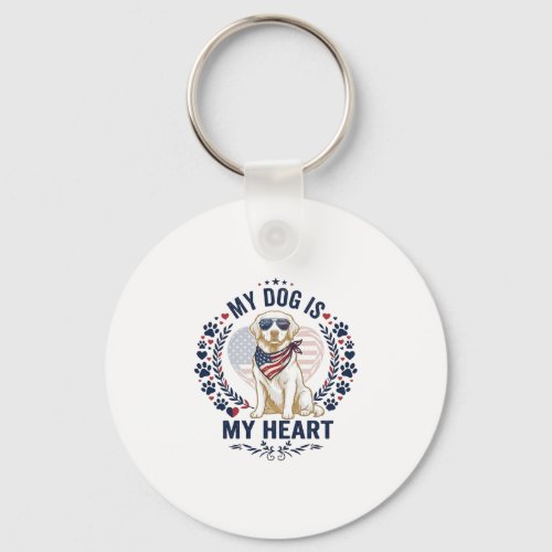 Dog Is Heart American Flag Sunglasses_1 Keychain