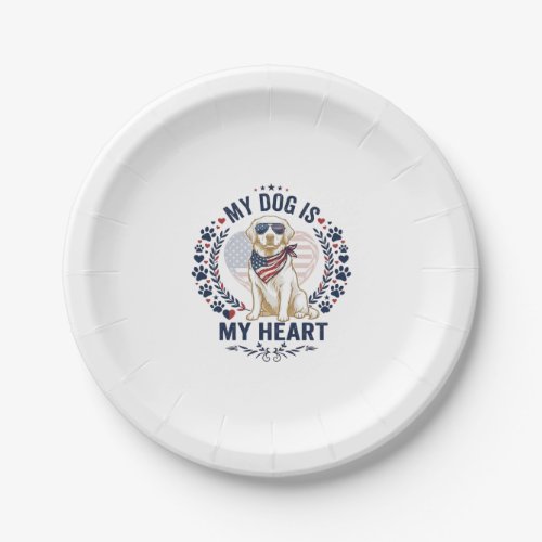 Dog Is Heart American Flag Sunglasses_1 Paper Plates