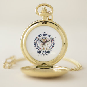 Dog Is Heart American Flag Sunglasses_1 Pocket Watch