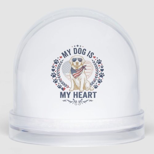 Dog Is Heart American Flag Sunglasses_1 Snow Globe