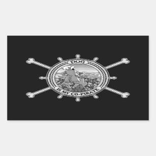 Dog Is My Co-Pirate Rectangular Sticker
