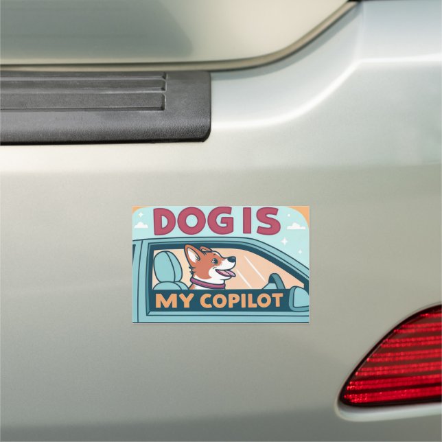 dog is my copilot car magnet (In Situ)