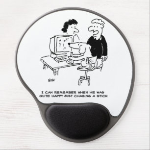Dog is Playing at a Computer Gel Mouse Pad