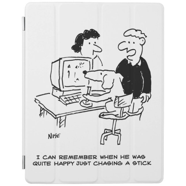 Dog is Playing at a Computer iPad Smart Cover (Front)