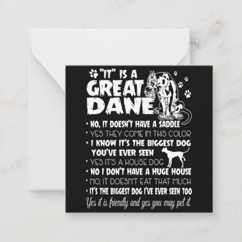 Dog  Its A Great Dane Note Card