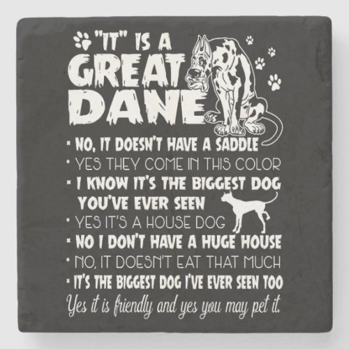 Dog  Its A Great Dane Stone Coaster