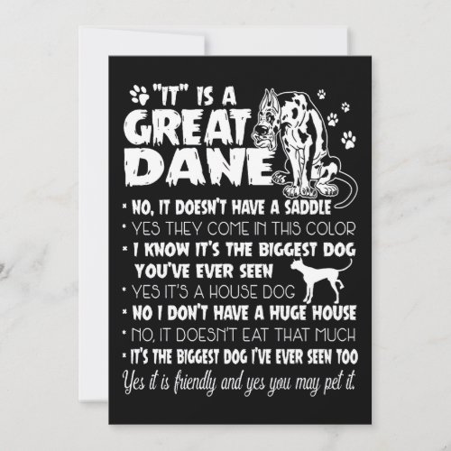 Dog  Its A Great Dane Thank You Card