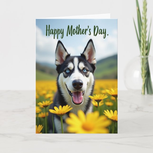 Dog Joy Floral Mothers Day Card (Front)