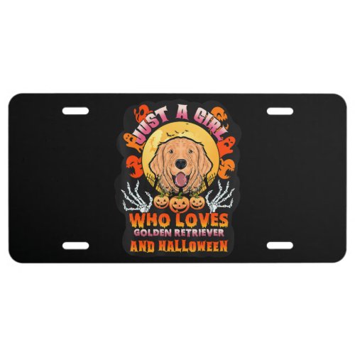Dog  Just A Girl Who Loves Golden Retriever License Plate