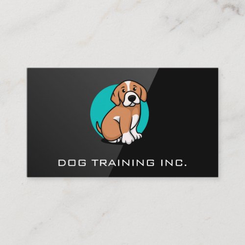 Dog K9 Logo  Black Gloss Logo Business Card