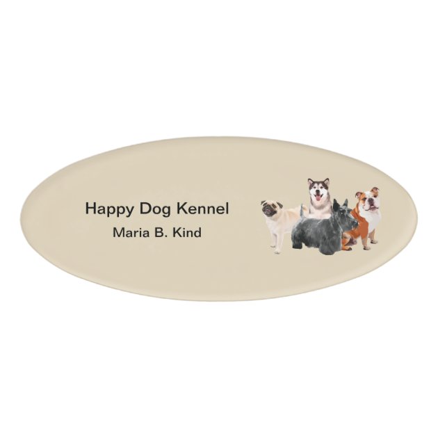 Dog Kennel Staff Name Tag Zazzle